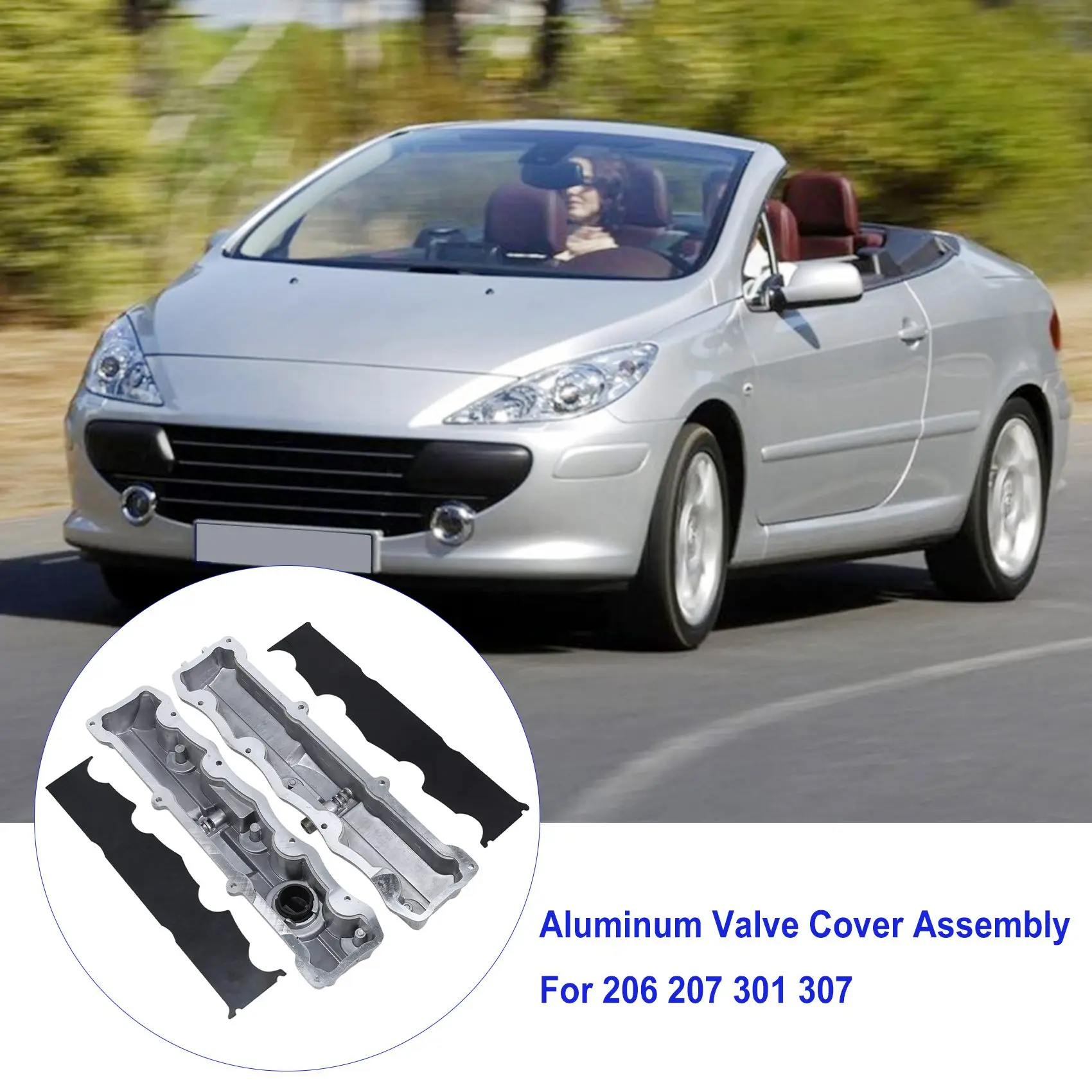 

Car Cylinder Head Cover Aluminum Valve Cover Assembly for Peugeot 206 207 301 307 -Citroen C4 -Sega 0248L7 0248R4
