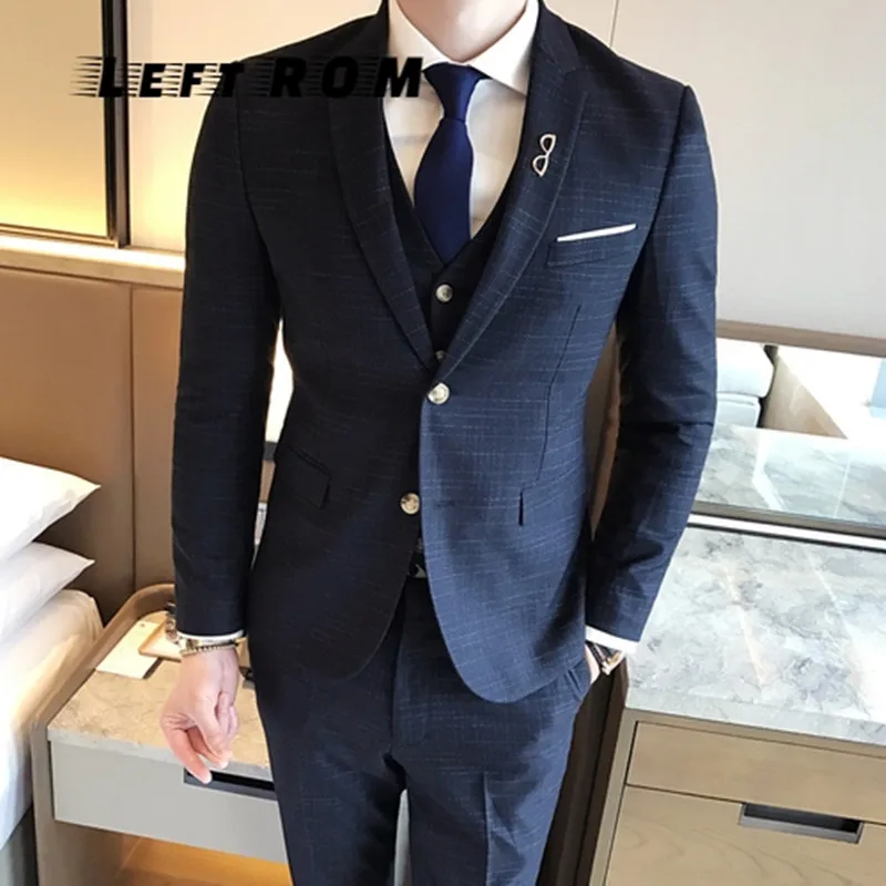 ( Jacket + Vest + Pants ) Fashion Boutique Plaid Men's Business Casual Suits / Groom Wedding Dress Plaid Mens Slim Formal Suits
( Jacket + Vest + Pants ) Fashion Boutique Plaid Men's Business Casual Suits / Groom Wedding Dress Plaid Mens Slim Formal Suits