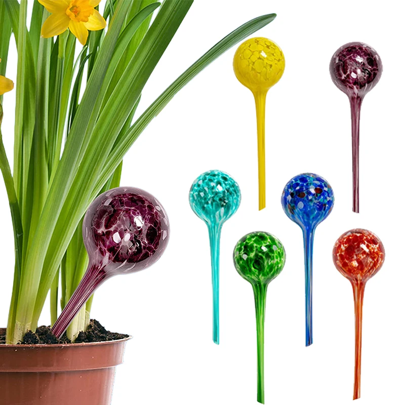 Automatic Plant Watering Globes 6PCS Plant Self Watering Spikes Colorful Hand-Blown Glass Water Drip Irrigation For Indoor Plant
Automatic Plant Watering Globes 6PCS Plant Self Watering Spikes Colorful Hand-Blown Glass Water Drip Irrigation For Indoor Plant