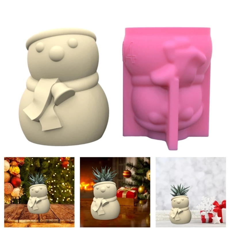 

Snowman Gypsum Silicone Mold Diy Succulents Concrete Flower Pot Vase Plaster Cement Mold Clay Mold Candle Holder Mold