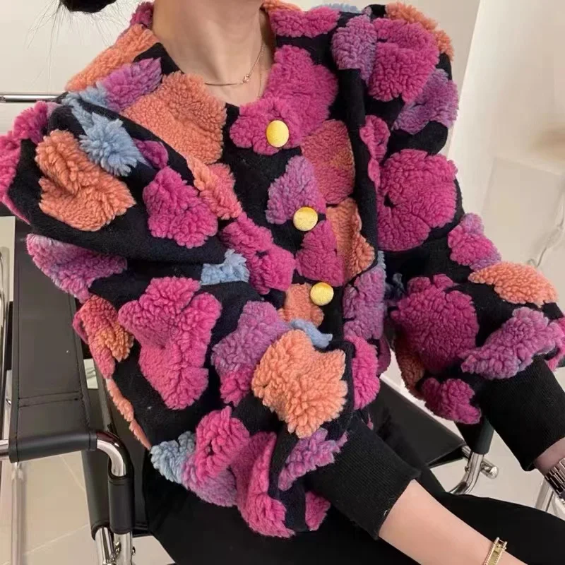 Autumn Winter Women's Retro Three-dimensional Flower Puff Sleeve Jacket Round Neck Cardigan Short Coats High Street Style D988
Autumn Winter Women's Retro Three-dimensional Flower Puff Sleeve Jacket Round Neck Cardigan Short Coats High Street Style D988