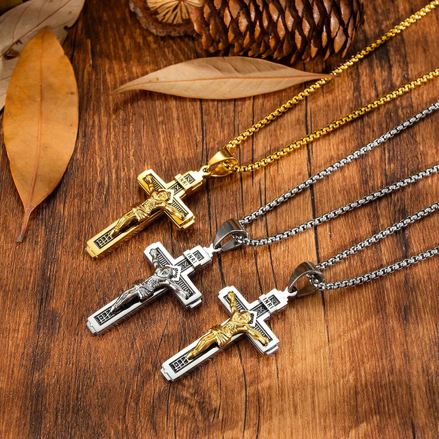 3D Cross Necklace Men's Stainless Steel Chain Jesus Statue Pendant Necklace Cool Boy Punk Hip Hop Jewelry Gift Men's Necklaces
3D Cross Necklace Men's Stainless Steel Chain Jesus Statue Pendant Necklace Cool Boy Punk Hip Hop Jewelry Gift Men's Necklaces