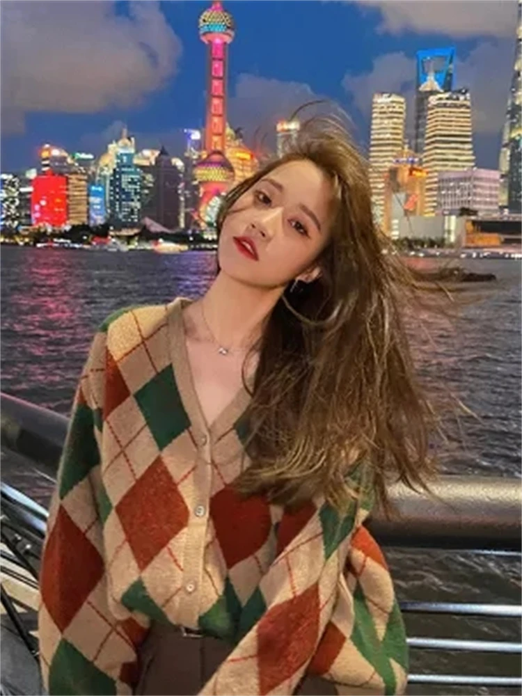 Women Sweaters Cardigan Oversize Knitting Fall Winter Sweater Vintage Buttons Cardigans Woman Knitted Long Sleeve Plaid Lingge
Women Sweaters Cardigan Oversize Knitting Fall Winter Sweater Vintage Buttons Cardigans Woman Knitted Long Sleeve Plaid Lingge