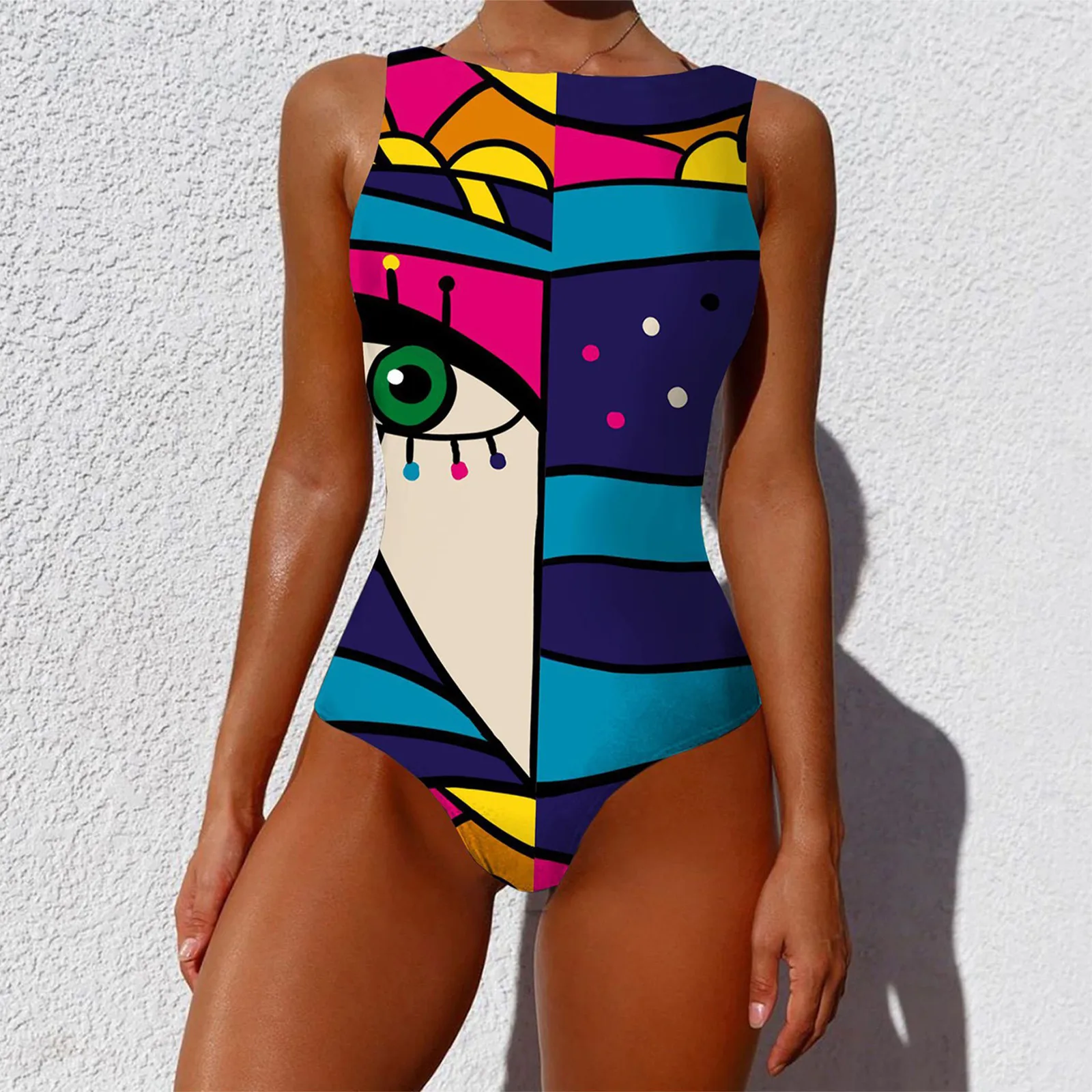 Sleeveless swimsuit Women's sunscreen swimsuit One piece oil painting style print temperament One piece beach swimsuit Bikini
Sleeveless swimsuit Women's sunscreen swimsuit One piece oil painting style print temperament One piece beach swimsuit Bikini