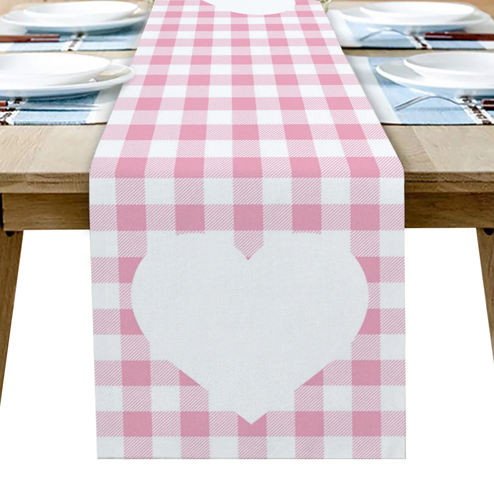 Luxury Table Runner Pink Plaid Love Birthday Party Hotel Dining Table High Quality Cotton And Linen Table Cloth 
Luxury Table Runner Pink Plaid Love Birthday Party Hotel Dining Table High Quality Cotton And Linen Table Cloth