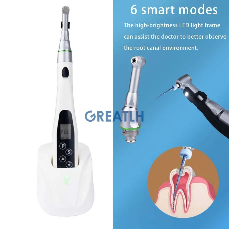 Dental Cordless Endo Motor with LED Lamp & Reduction Contra-angle 16:1 for Root Canal Treatment Endodontic Instrument
Dental Cordless Endo Motor with LED Lamp & Reduction Contra-angle 16:1 for Root Canal Treatment Endodontic Instrument