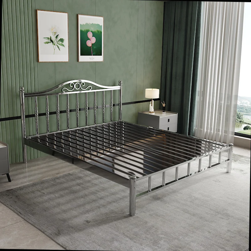 Thickened stainless steel bed 1.5m 1.8 double bed Modern minimalist rental apartment 1.2 iron frame wrought iron bed 304
Thickened stainless steel bed 1.5m 1.8 double bed Modern minimalist rental apartment 1.2 iron frame wrought iron bed 304