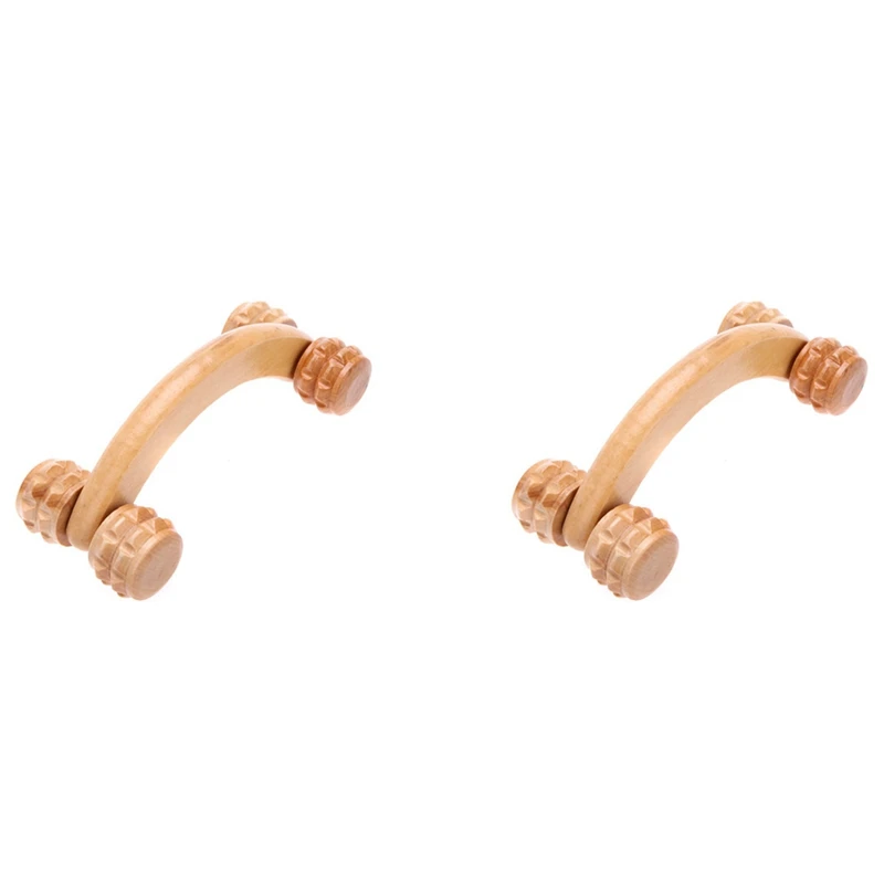 2X Handheld Wooden 4 Wheels Rollers Massager Body Arm Back Massager 
2X Handheld Wooden 4 Wheels Rollers Massager Body Arm Back Massager