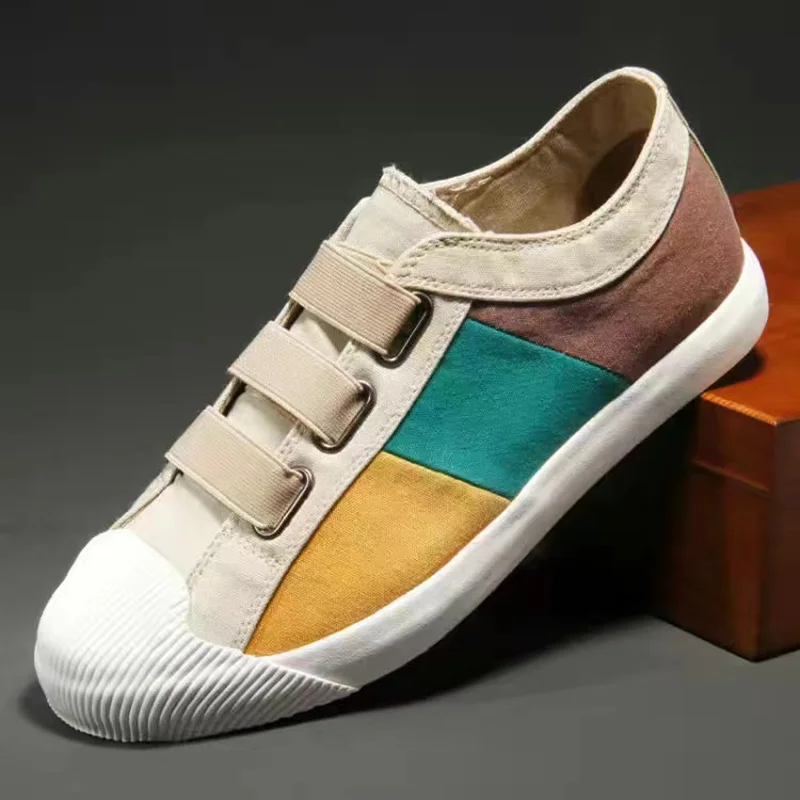 

TaoBo Big Size 46 45 Men's Casual Shoes Velcro Design Size 37 Women Canvas Vulcanized Sneaker Breathable Comfort Tennis Footwear