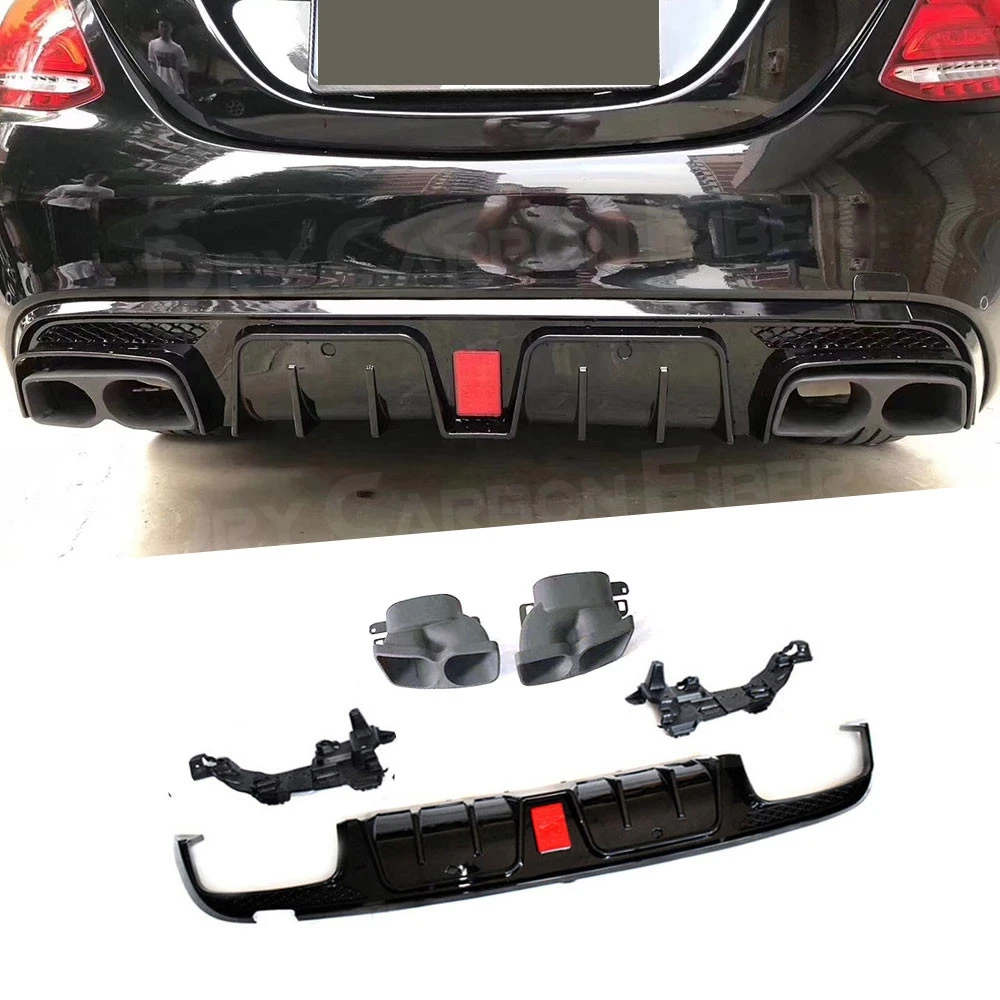 Car Rear Lip Diffuser Led Light With Exhaust Tips For Benz C Class W205 C200 C300 C63 AMG 4 Door 2015-2019 ABS Bumper Guard Car
Car Rear Lip Diffuser Led Light With Exhaust Tips For Benz C Class W205 C200 C300 C63 AMG 4 Door 2015-2019 ABS Bumper Guard Car