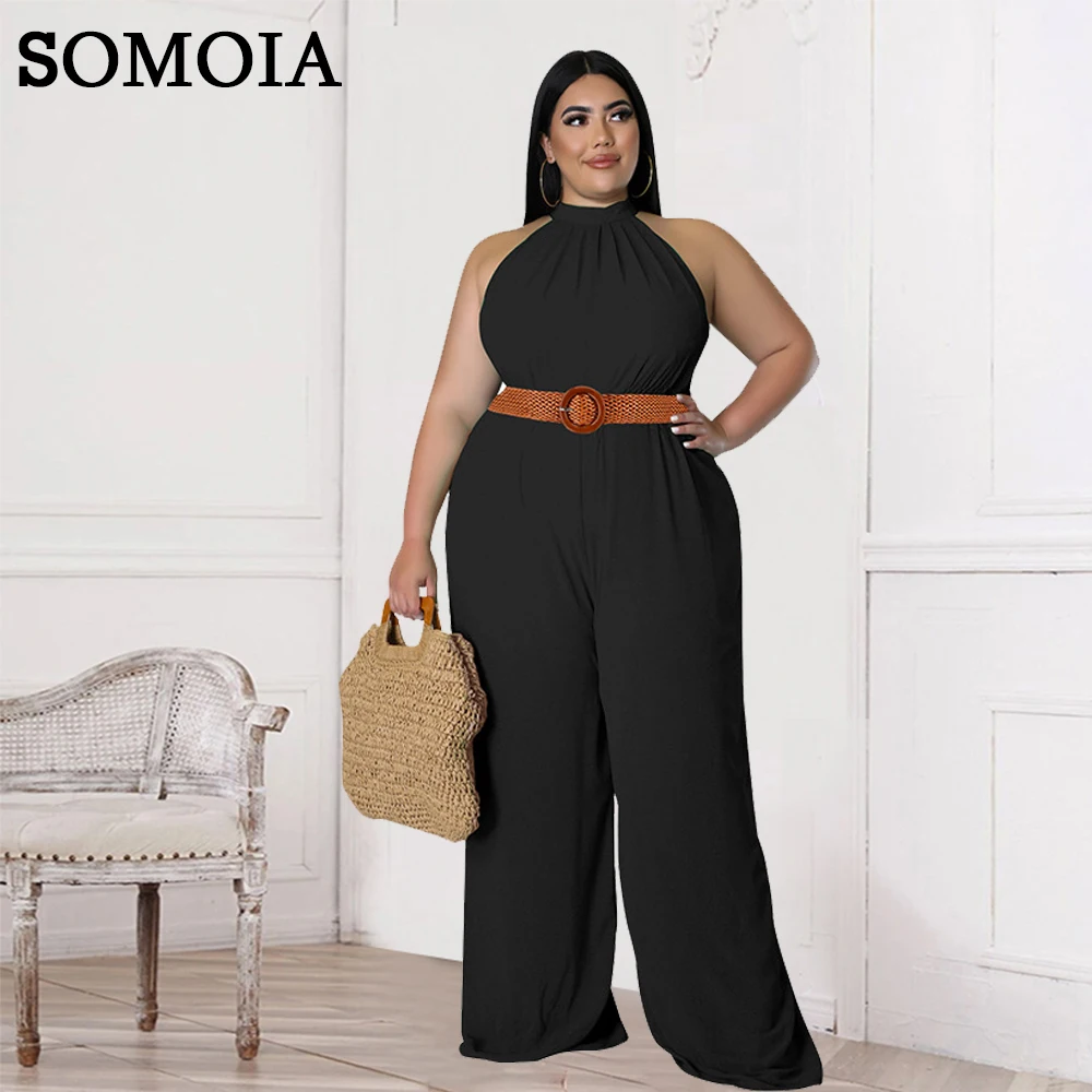SOMOIA Plus Size Women Knit Clothing Fashion Elegant Casual Solid Color Belt Wide Leg Pants Jumpsuit Wholesale Dropshipping
SOMOIA Plus Size Women Knit Clothing Fashion Elegant Casual Solid Color Belt Wide Leg Pants Jumpsuit Wholesale Dropshipping