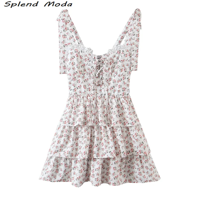 Splend Moda New Summer Sweet Chic Floral Printed Mini Cake Dress Women Fashion Lace Ruffles Elastic Back Sling Dresses Female
Splend Moda New Summer Sweet Chic Floral Printed Mini Cake Dress Women Fashion Lace Ruffles Elastic Back Sling Dresses Female