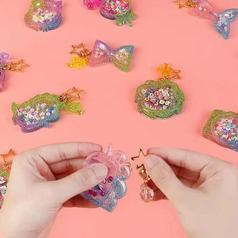 Glitter DIY Epoxy Craft Toy Stress Relief Rustling Quicksand Pendant Keychain Making Kit for Kids Early Educational Toy
Glitter DIY Epoxy Craft Toy Stress Relief Rustling Quicksand Pendant Keychain Making Kit for Kids Early Educational Toy