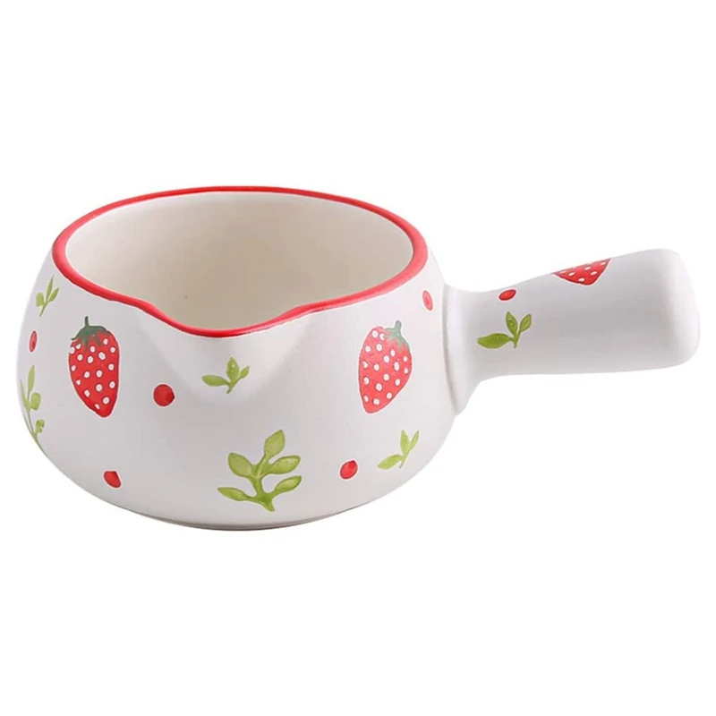 

Milk Pot Butter Warmer Ceramic Coated Pot Non-Stick Microwave Cooking Pot With Handle Milk Pasta Sauce