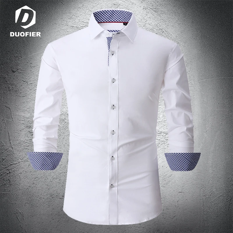 Рубашка мужская классическая с квадратным вырезом, тонкая сорочка из мягкого хлопка, приталенный силуэт, длинный рукав, деловой Повседневный стиль, большие размеры
Рубашка мужская классическая с квадратным вырезом, тонкая сорочка из мягкого хлопка, приталенный силуэт, длинный рукав, деловой Повседневный стиль, большие размеры