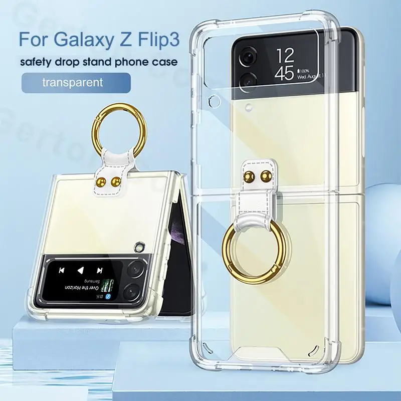 Чехол для Samsung Galaxy Z Flip 3 Прозрачный бампер Силиконовый ТПУ чехол телефона Flip3 ZFlip3 с