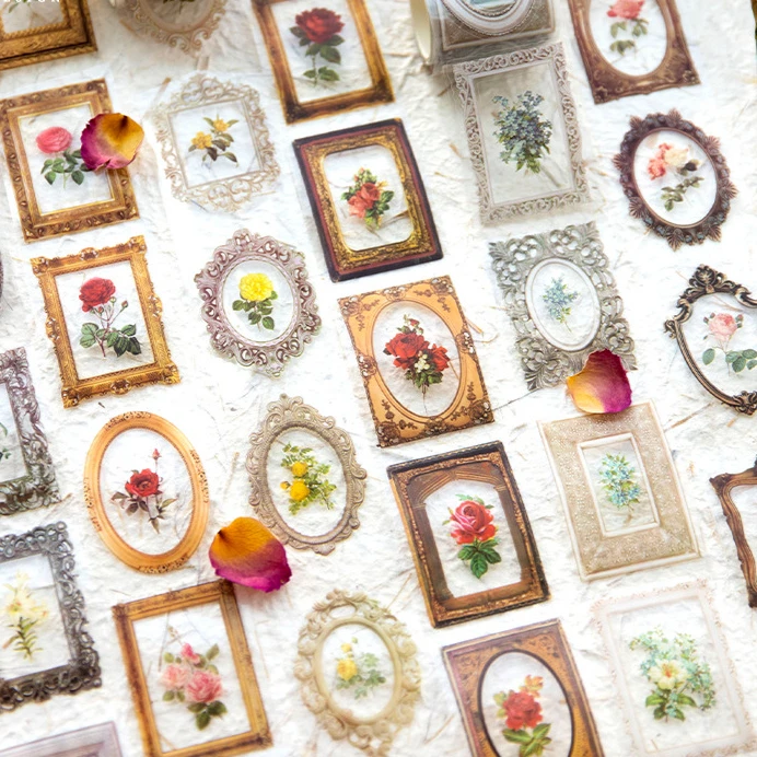 6PCS/LOT Creative Vintage Floral Frames Series Colorful Tapes PET Transparent Masking Tape 50mm*2M DIY Stationery Supplies
6PCS/LOT Creative Vintage Floral Frames Series Colorful Tapes PET Transparent Masking Tape 50mm*2M DIY Stationery Supplies