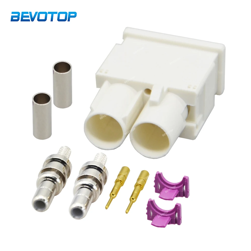 1PCS BEVOTOP Double Fakra B Male Plug Twin Fakra II SMB Connector 50 Ohm RF Coaxial Connectors Dual Fakra for RG316/ RG174 Cable
1PCS BEVOTOP Double Fakra B Male Plug Twin Fakra II SMB Connector 50 Ohm RF Coaxial Connectors Dual Fakra for RG316/ RG174 Cable