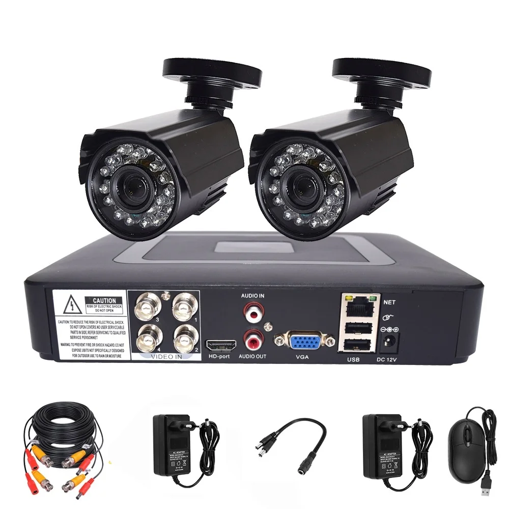 

2023 Video surveillance system CCTV Security camera Video recorder 4CH DVR AHD outdoor Kit Camera 720P 1080P HD night vision