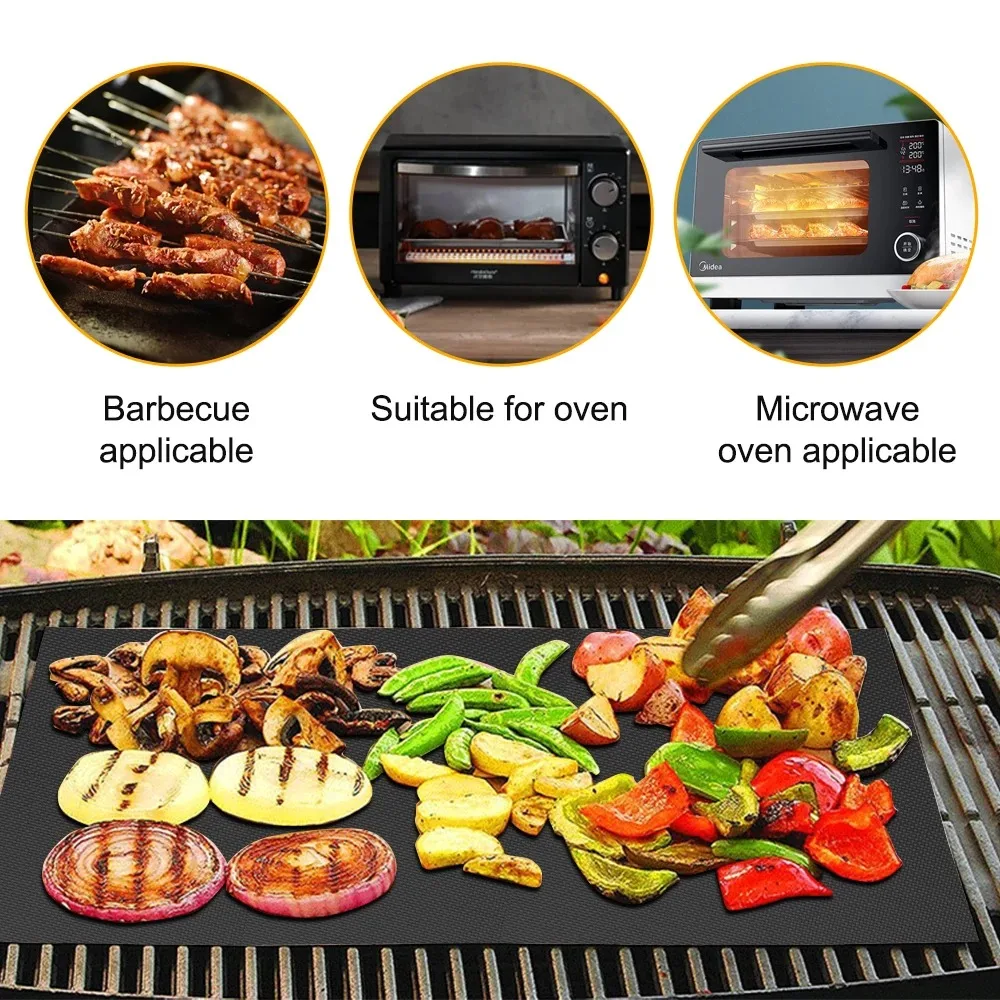 2pcs BBQ Grill Mat Barbecue outdoor Baking Non-stick Pad Reusable Cooking Plate 40 * 33cm For Party PTFE Grill Mat Tools New
2pcs BBQ Grill Mat Barbecue outdoor Baking Non-stick Pad Reusable Cooking Plate 40 * 33cm For Party PTFE Grill Mat Tools New
