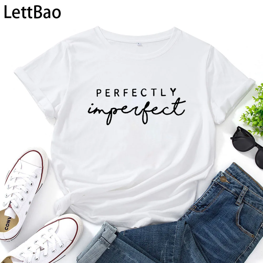 Perfectly Imperfect Letters Print T Shirt Women Fashion Graphic Streetwear Ulzzang O-neck Casual Short Sleeve Chic Tshirt Women
Perfectly Imperfect Letters Print T Shirt Women Fashion Graphic Streetwear Ulzzang O-neck Casual Short Sleeve Chic Tshirt Women