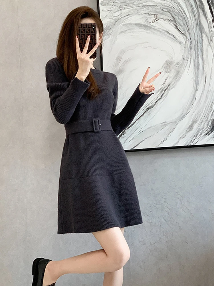 Knitted Dress Women's Autumn Long Sleeve O Neck Winter 2022 Loose Waist Thigh-length Sweater Bottoming Women Dress Solid Black
Knitted Dress Women's Autumn Long Sleeve O Neck Winter 2022 Loose Waist Thigh-length Sweater Bottoming Women Dress Solid Black