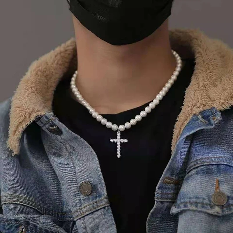 Fashion Cross Titanium Steel Pendant Simulated Pearl Men's Necklace Classic Men's Necklace Christian Men's Necklace Jewelry Gift
Fashion Cross Titanium Steel Pendant Simulated Pearl Men's Necklace Classic Men's Necklace Christian Men's Necklace Jewelry Gift
