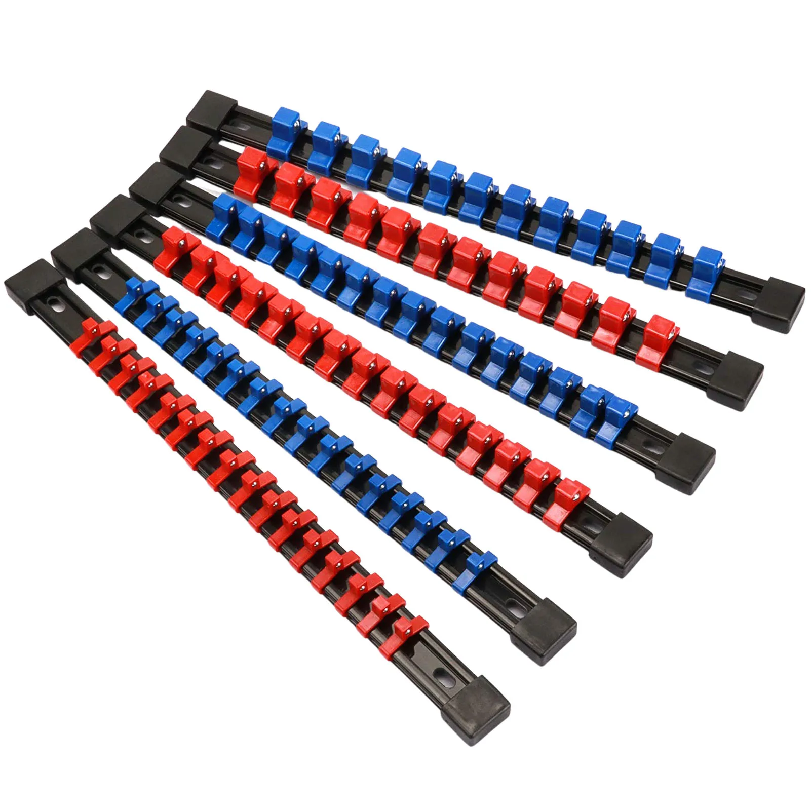 ABS Socket Organizer Drive Socket Holder 1/4 Inch Drive X 32 Clips 3/8 Inch Drive X 30 Clips 1/2 Inch Drive X 24 Clips 6Pcs
ABS Socket Organizer Drive Socket Holder 1/4 Inch Drive X 32 Clips 3/8 Inch Drive X 30 Clips 1/2 Inch Drive X 24 Clips 6Pcs