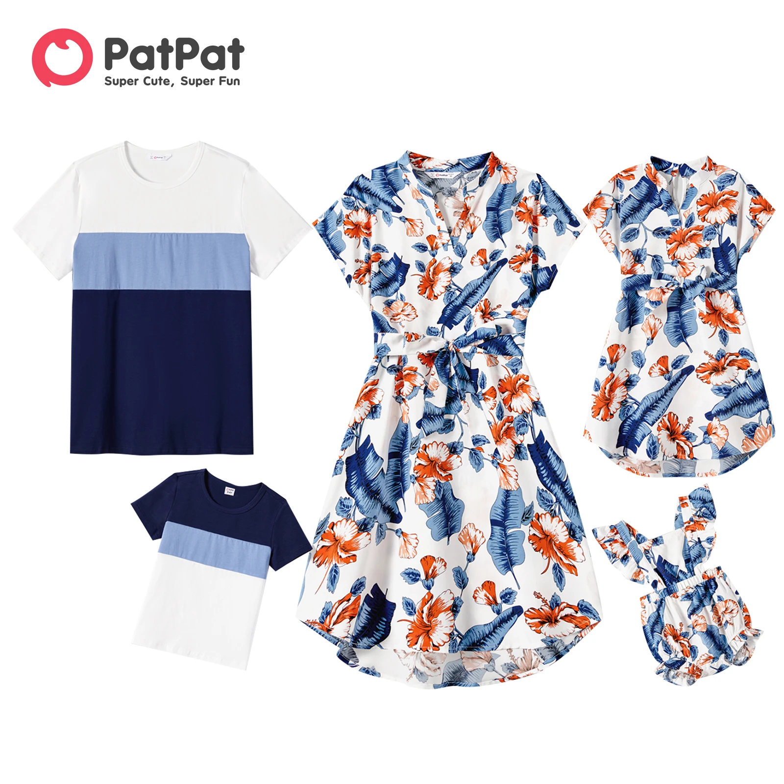 PatPat Family Matching Allover Floral Print Notched Neckline Belted Dresses and Cotton Colorblock Short-sleeve T-shirts Sets
PatPat Family Matching Allover Floral Print Notched Neckline Belted Dresses and Cotton Colorblock Short-sleeve T-shirts Sets