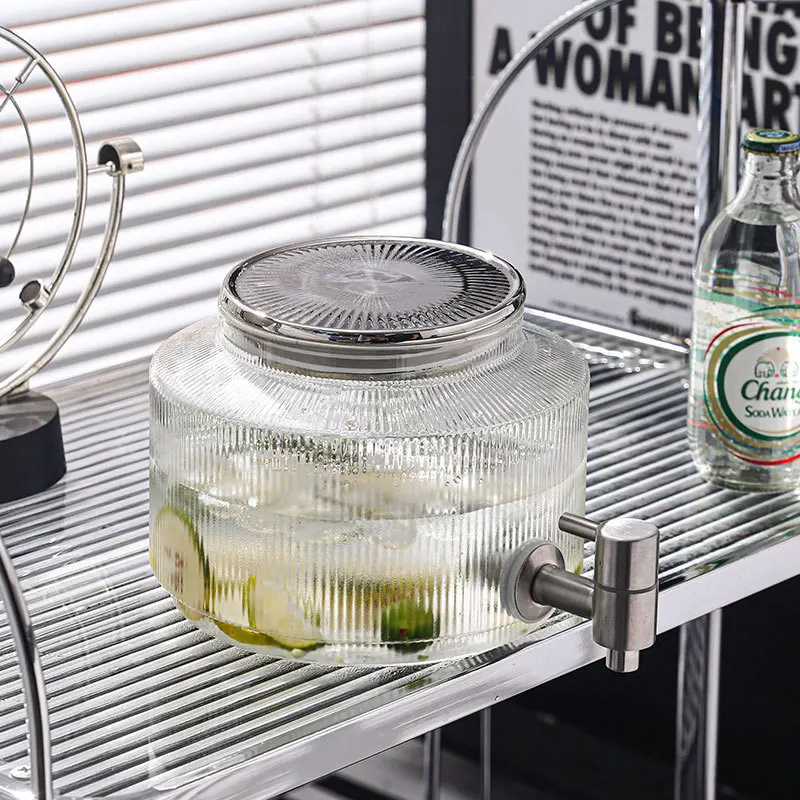 Fridge Glass Pitcher Water Tank With Tap 2.8L Drinking Appliance Suit Ceramic Lid Double Layers Cup Holder
Fridge Glass Pitcher Water Tank With Tap 2.8L Drinking Appliance Suit Ceramic Lid Double Layers Cup Holder
