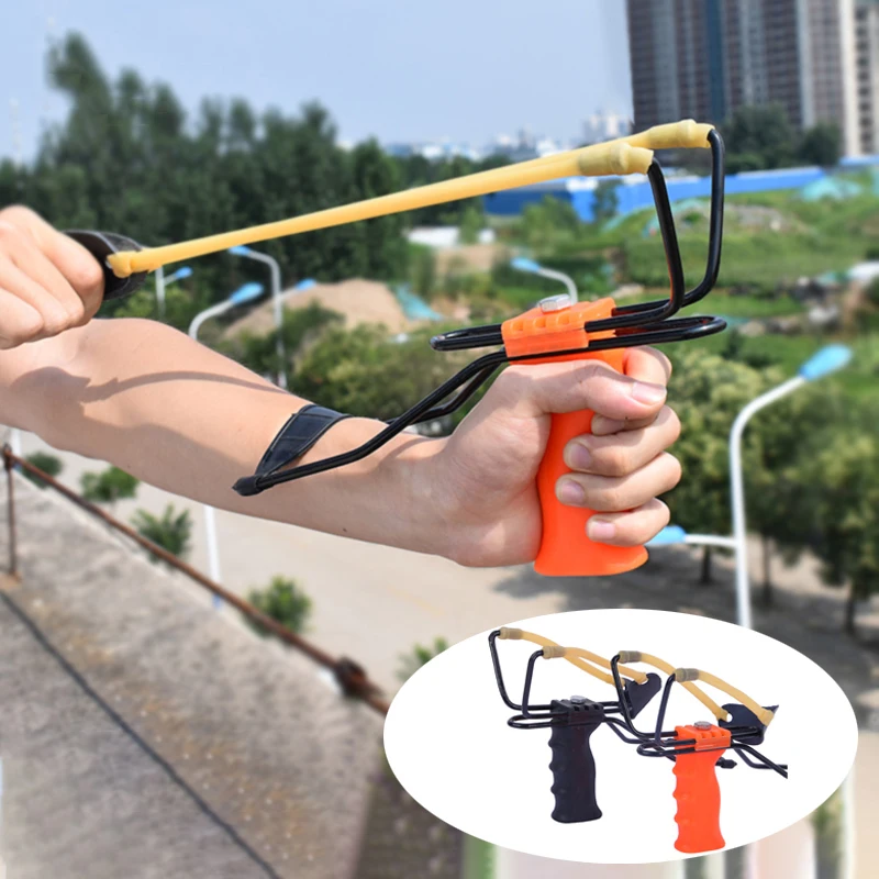 

Outdoor Powerful Foldable Slingshot Portable Slingshot Catapult Rubber Band Hunting Metal With Wrist Rest Handhold Shooting Game