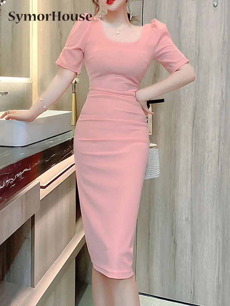 2023 Summer Puff Sleeve Office Pencil Dress Women Elegant Simple Basic Sheath Dresses Fashion Bodycon Work Casual Party Vestidos
2023 Summer Puff Sleeve Office Pencil Dress Women Elegant Simple Basic Sheath Dresses Fashion Bodycon Work Casual Party Vestidos