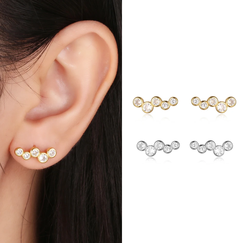 Real 925 Silver Geometric Stud Earring Small Zircon Earrings for Women Ear Bone Piercing Fine Jewelry Wedding Gifts Wholesale
Real 925 Silver Geometric Stud Earring Small Zircon Earrings for Women Ear Bone Piercing Fine Jewelry Wedding Gifts Wholesale