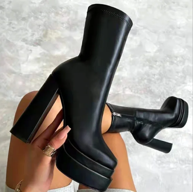Motorcycle Boots Women Double Platform Fashion High Quality Luxury Women's Shoes White Super High Heels Zip Brand New Plus Size
Motorcycle Boots Women Double Platform Fashion High Quality Luxury Women's Shoes White Super High Heels Zip Brand New Plus Size