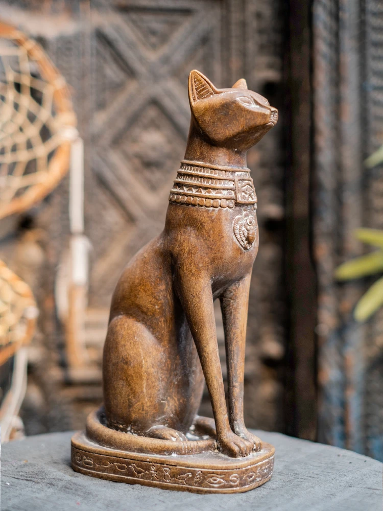 

Египетский кот, Бог Bastet, счастливая кошка, покровитель, орнамент из смолы, украшение для гостиной, кабинета, крыльца, новоселье, свадебный по...