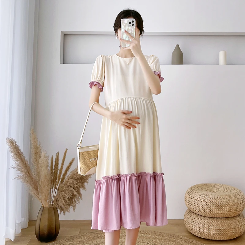1369# 2022 Summer Korean Fashion Patchwork Maternity Long Dress A Line Loose Clothes for Pregnant Women OL Work Pregnancy Wear
1369# 2022 Summer Korean Fashion Patchwork Maternity Long Dress A Line Loose Clothes for Pregnant Women OL Work Pregnancy Wear