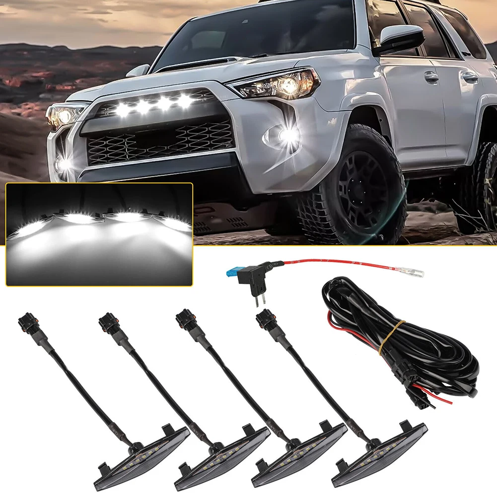 4pcs Car Front Grill LED White Lights W/Harness Kit For Toyota For 4Runner 2014-2019 Waterproof Front Grill Lights Accessories
4pcs Car Front Grill LED White Lights W/Harness Kit For Toyota For 4Runner 2014-2019 Waterproof Front Grill Lights Accessories