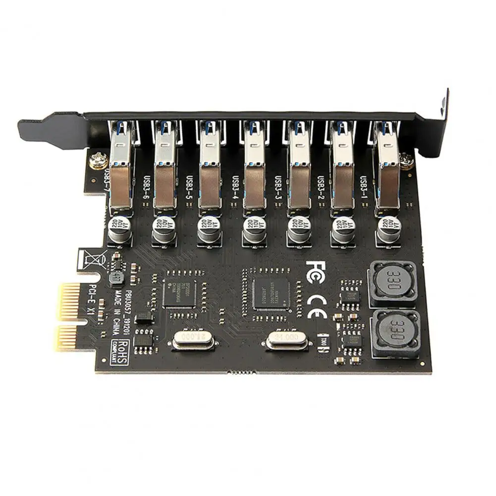 

PCIE to USB3.0 adapter card 7-port PCI-E desktop computer expansion card without external power supply NEC chip