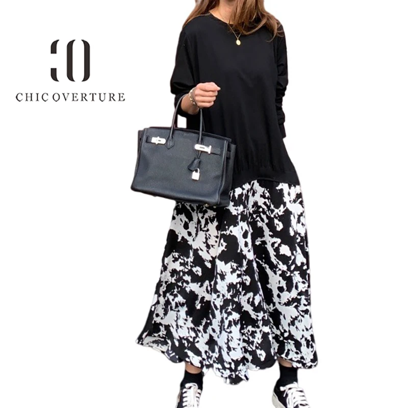 Chic Overture Women Long Sleeve O-Neck Patchwork Dress Loose Office Lady Plus Size Bohemian Black Dresses Robes De Bal
Chic Overture Women Long Sleeve O-Neck Patchwork Dress Loose Office Lady Plus Size Bohemian Black Dresses Robes De Bal