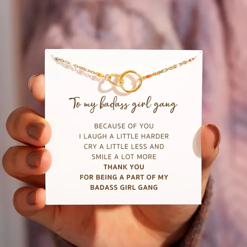 Delicate Friendship Bracelet for Women Girls Gold Plated Double Ring Bracelet Forever Sisterhood Jewelry Birthday Gifts
Delicate Friendship Bracelet for Women Girls Gold Plated Double Ring Bracelet Forever Sisterhood Jewelry Birthday Gifts