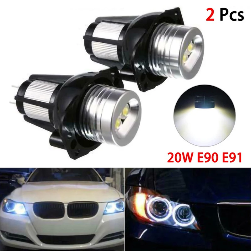 

2x 6000K Marker Lights Bulb Canbus Error Free BMW 3 E90 E91 Angel Eyes Halo LED