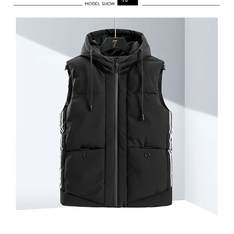 Hoodie Men's Sleeveless Vest Jacket Winter Fashion Men's Cotton Vest Coat Men's Stand Collar Warm Vest Clothing 5XL
Hoodie Men's Sleeveless Vest Jacket Winter Fashion Men's Cotton Vest Coat Men's Stand Collar Warm Vest Clothing 5XL