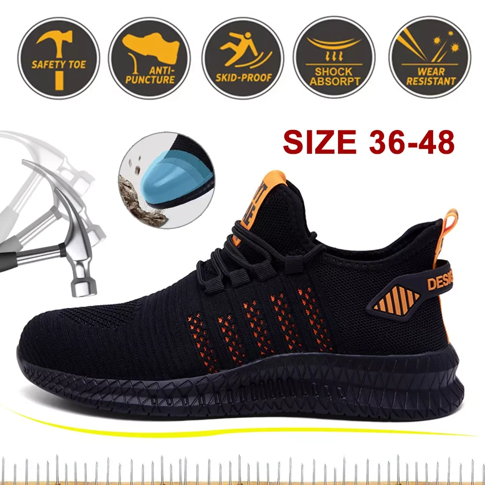 Men's Safety Shoes Steel Toe Construction Protective Footwear Lightweight 3D Shockproof Work Sneaker Shoes for Men or Women
Men's Safety Shoes Steel Toe Construction Protective Footwear Lightweight 3D Shockproof Work Sneaker Shoes for Men or Women