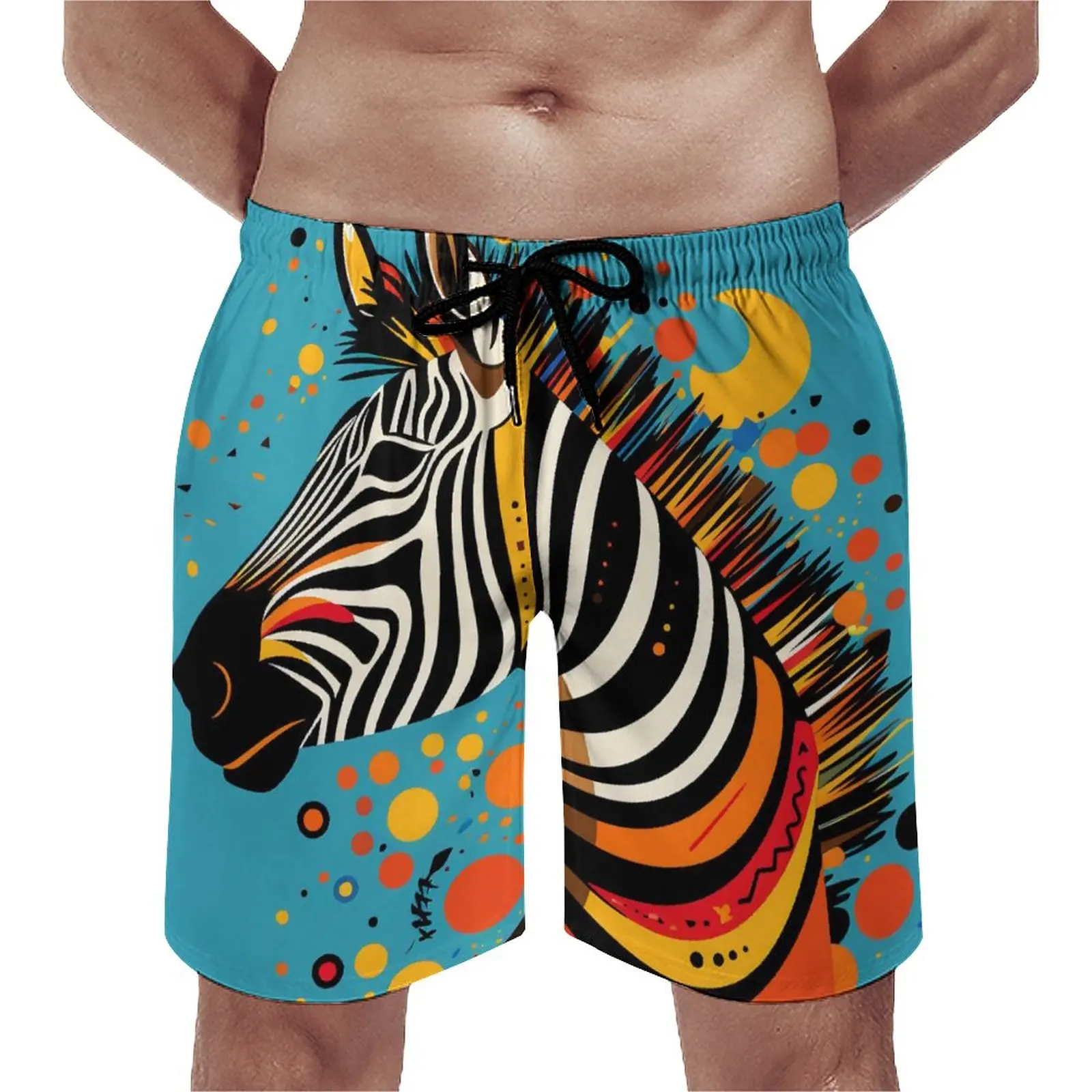 

Zebra Board Shorts Graffiti Hawaii Beach Short Pants Men Design Running Quick Dry Swim Trunks Gift Idea