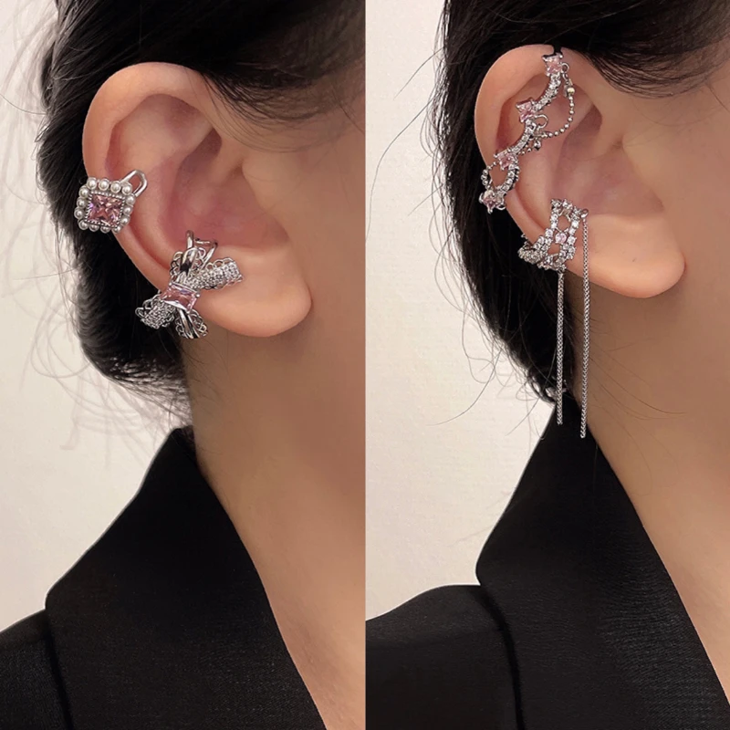 Korean Pink Rhinestone Earrings Bow Pearl Flower Ear Clip Fashion Tassel Design Clip Earring Jewelry
Korean Pink Rhinestone Earrings Bow Pearl Flower Ear Clip Fashion Tassel Design Clip Earring Jewelry