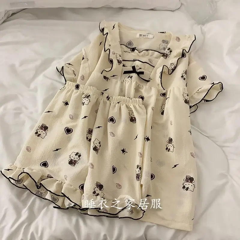 Anime Kawaii Sanrio Hello Kitty Kuromi My Melody Cute Cartoon Pajamas Women's Summer New Princess Style Korean Style Round Neck
Anime Kawaii Sanrio Hello Kitty Kuromi My Melody Cute Cartoon Pajamas Women's Summer New Princess Style Korean Style Round Neck