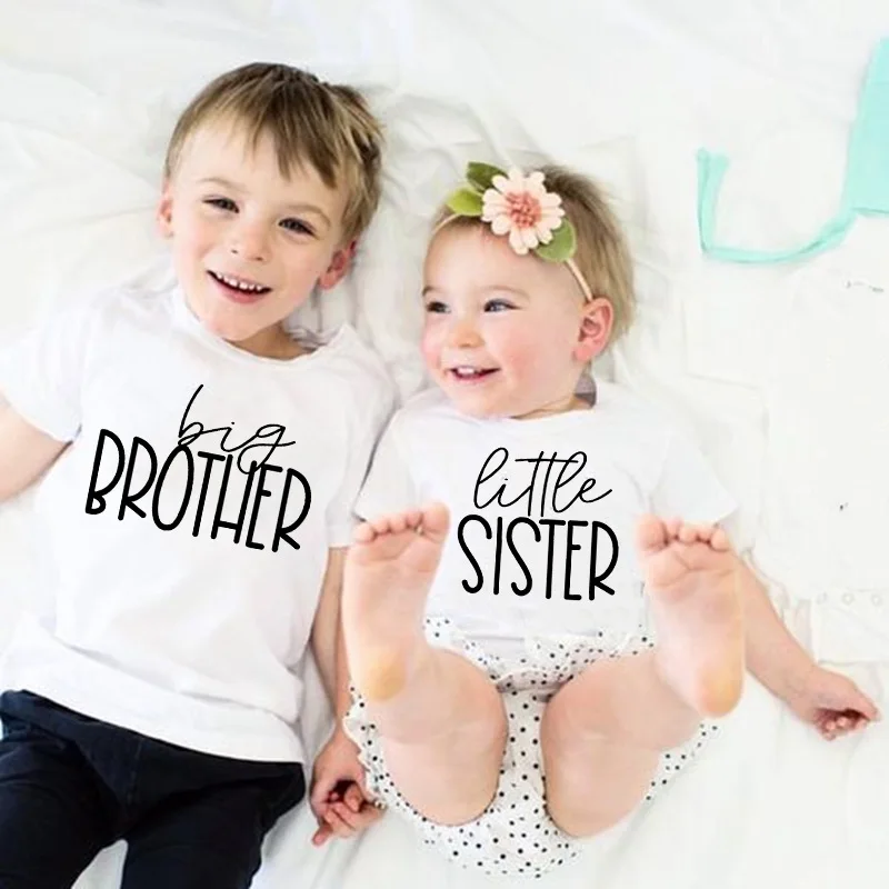 Fashion Brother and Sister Matching T-shirt Big Brother Little Sister Letter Round Neck Kid's White Summer T-shirt Baby Bodysuit
Fashion Brother and Sister Matching T-shirt Big Brother Little Sister Letter Round Neck Kid's White Summer T-shirt Baby Bodysuit