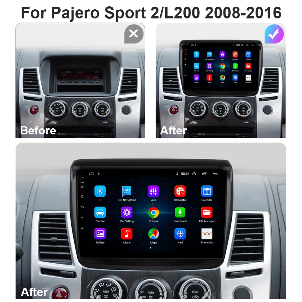 Автомагнитола для Mitsubishi Pajero Sport 2 L200 Triton 2008-2016 din android | Автомобили и мотоциклы