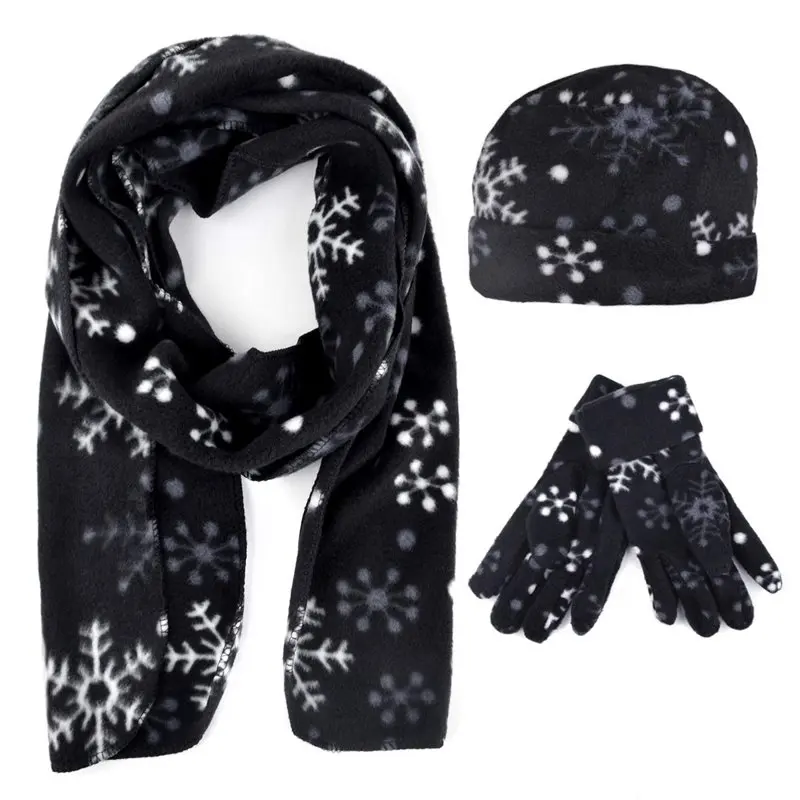 Winter Fleece Winter Set-Polyester Fleece Hat, Gloves, and Scarf Set for Cold Weather (Snow Flakes)
Winter Fleece Winter Set-Polyester Fleece Hat, Gloves, and Scarf Set for Cold Weather (Snow Flakes)
