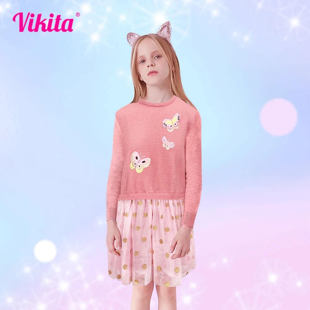 VIKITA Girls Winter autumn Knitted Chiffon Soft Dress Kids Cotton Sweater Tutu Dresses Kids Princess Dresses Children Clothing
VIKITA Girls Winter autumn Knitted Chiffon Soft Dress Kids Cotton Sweater Tutu Dresses Kids Princess Dresses Children Clothing